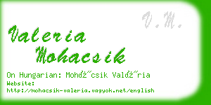 valeria mohacsik business card